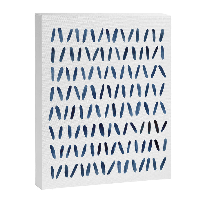 Strokes Pattern | Indigo Watercolor Painting Canvas Print Gallery Image 1