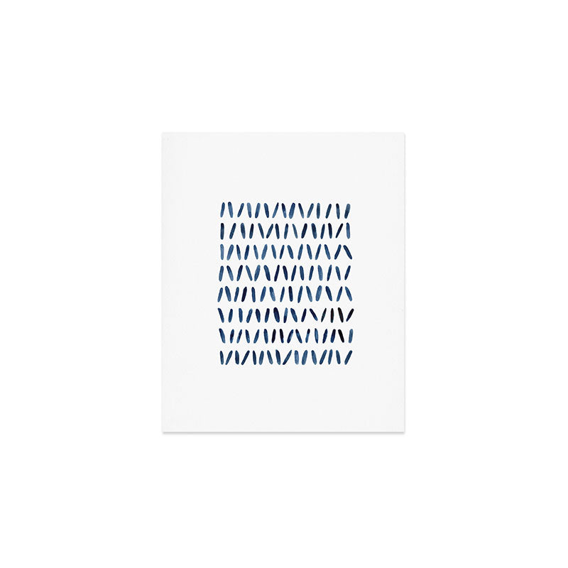 Strokes Pattern | Indigo Watercolor Painting Art Print Gallery Image 1