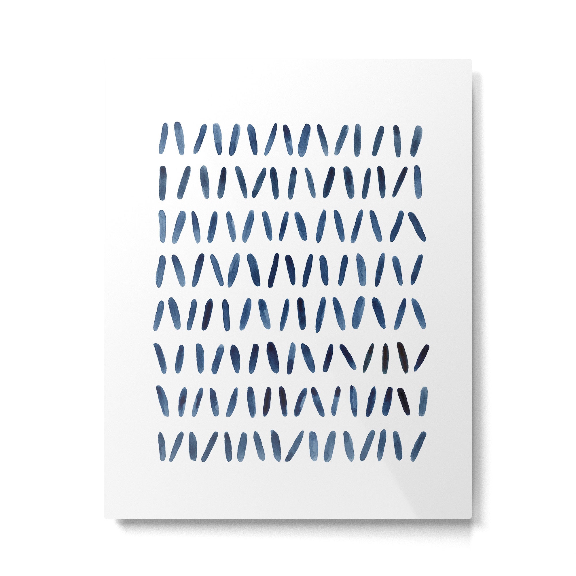 Strokes Pattern | Indigo Watercolor Painting Metal Print Gallery Image 4