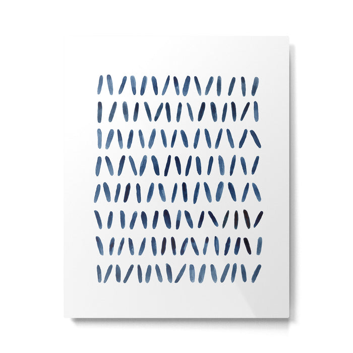 Strokes Pattern | Indigo Watercolor Painting Metal Print Gallery Image 1