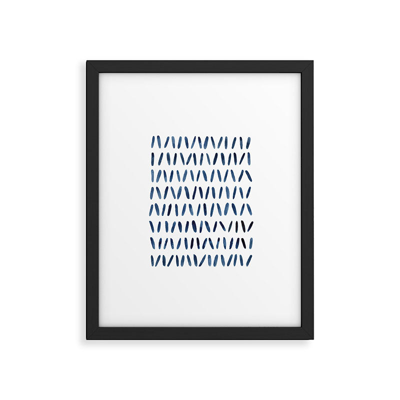 Strokes Pattern | Indigo Watercolor Painting Framed Art Print Gallery Image 4