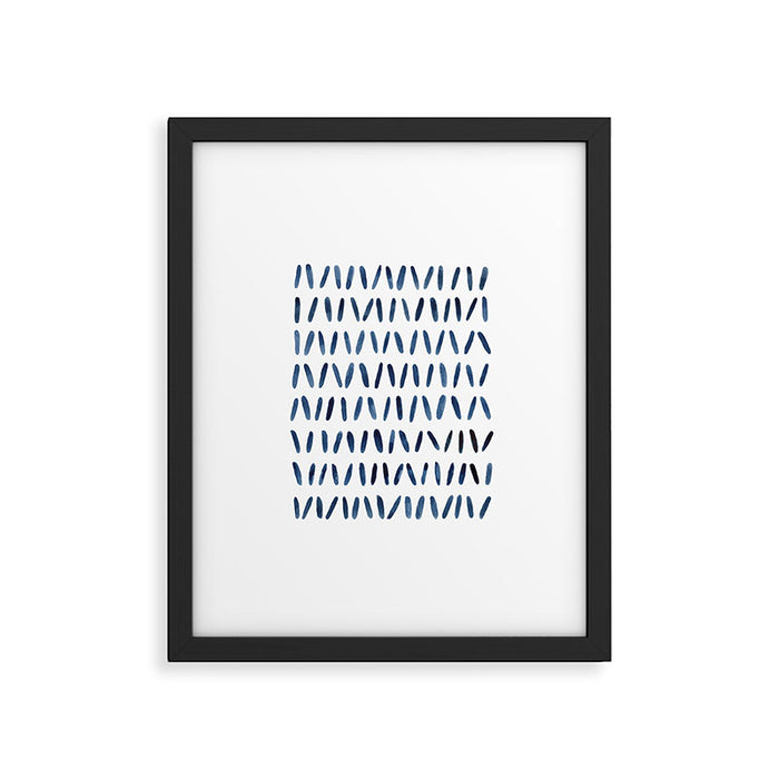 Strokes Pattern | Indigo Watercolor Painting Framed Art Print Gallery Image 1