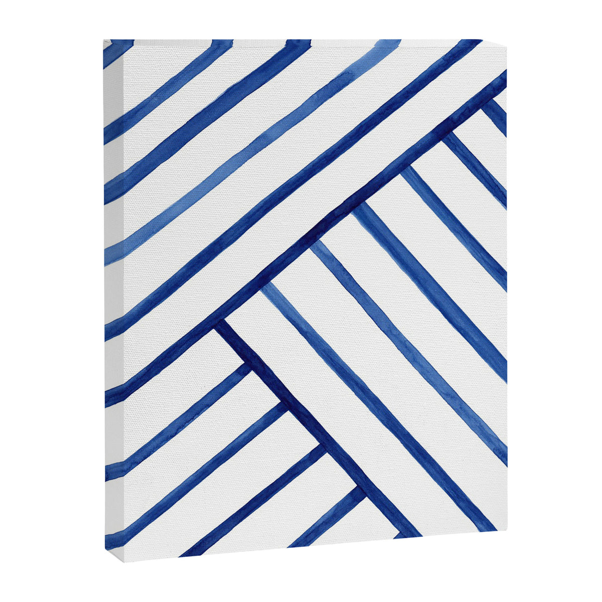 Watercolor lines pattern | Navy blue Canvas Print Gallery Image 6
