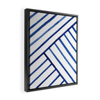 Watercolor lines pattern | Navy blue Framed Canvas Print Gallery Image 2
