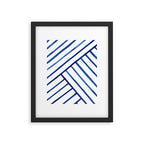 Watercolor lines pattern | Navy blue Framed Art Print Gallery Image 5