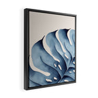 Watercolour Blue Monstera Framed Canvas Print Gallery Image 2