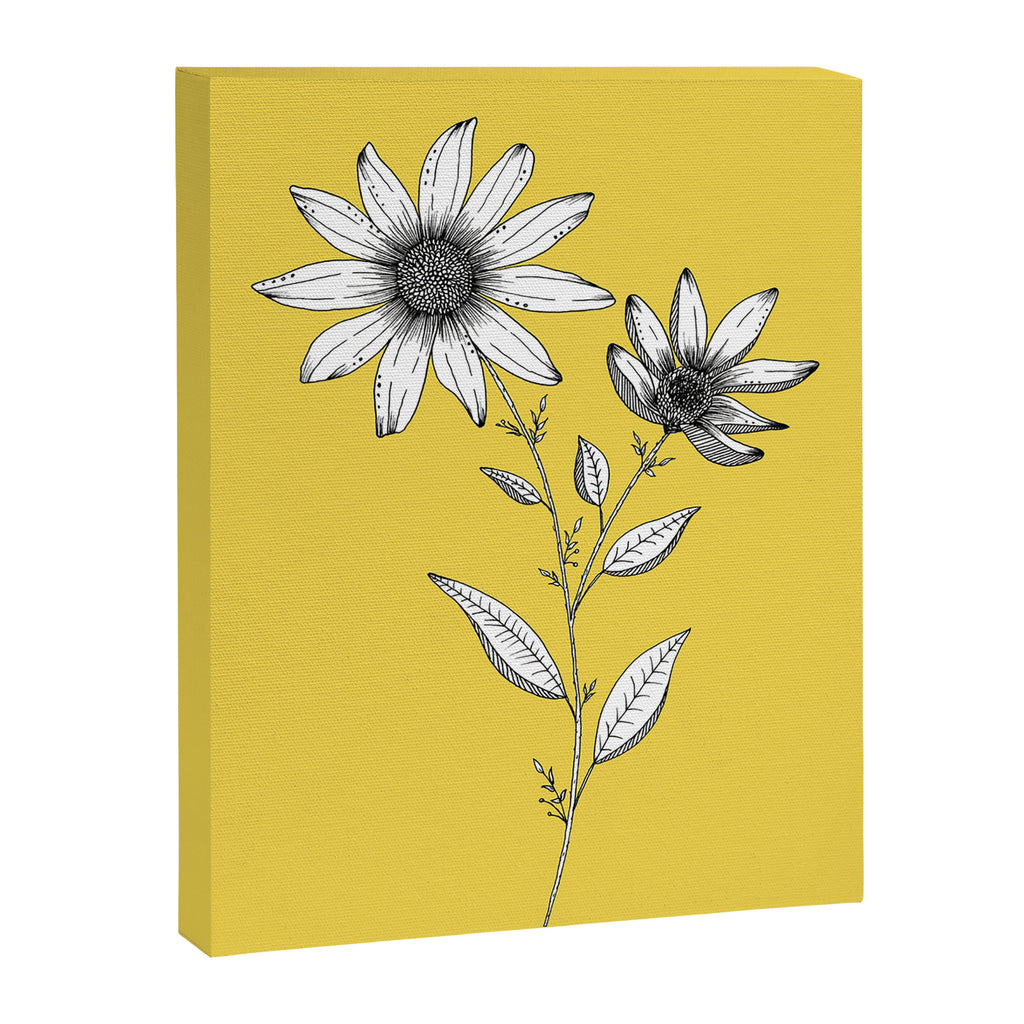 Wildflower line drawing | Botanical Art Canvas Print Gallery Image 8