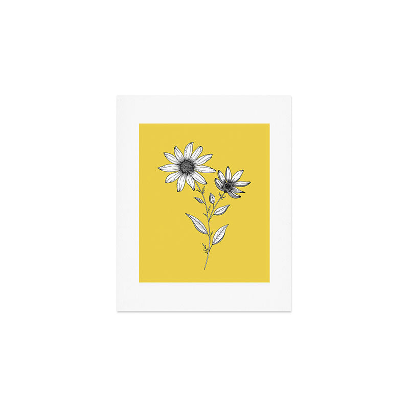 Wildflower line drawing | Botanical Art Art Print Gallery Image 1