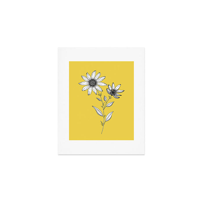 Wildflower line drawing | Botanical Art Art Print Gallery Image 1