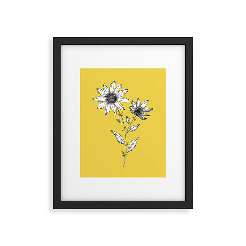 Wildflower line drawing | Botanical Art Framed Art Print Gallery Image 4