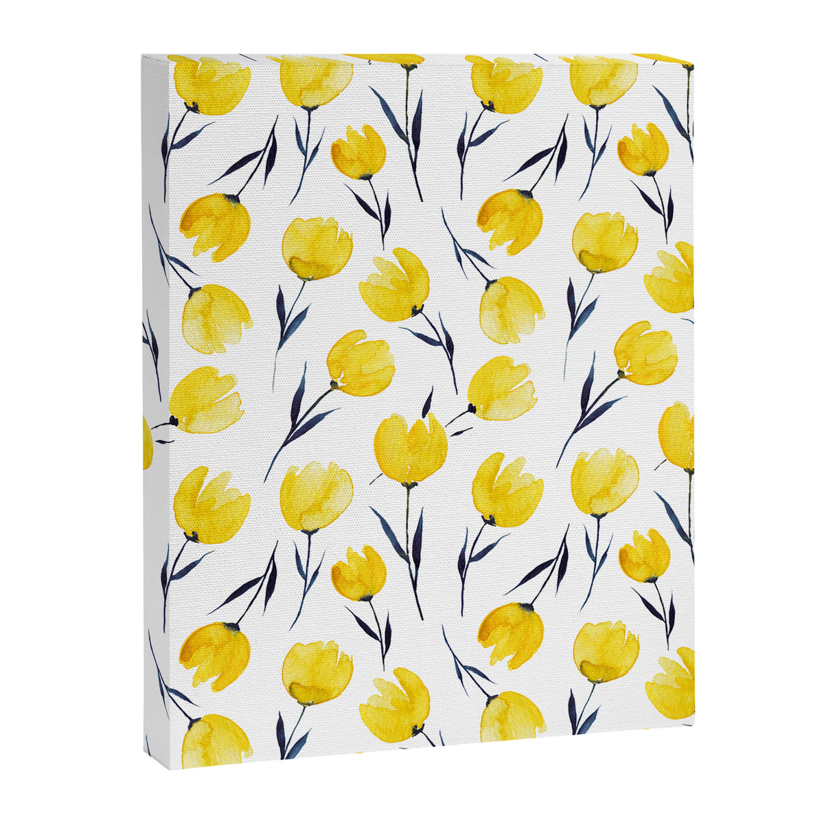 Yellow Tulips | Watercolour Pattern Canvas Print Gallery Image 6