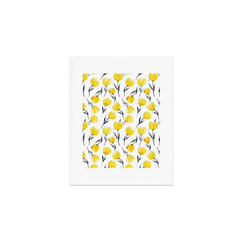 Yellow Tulips | Watercolour Pattern Art Print Gallery Image 1