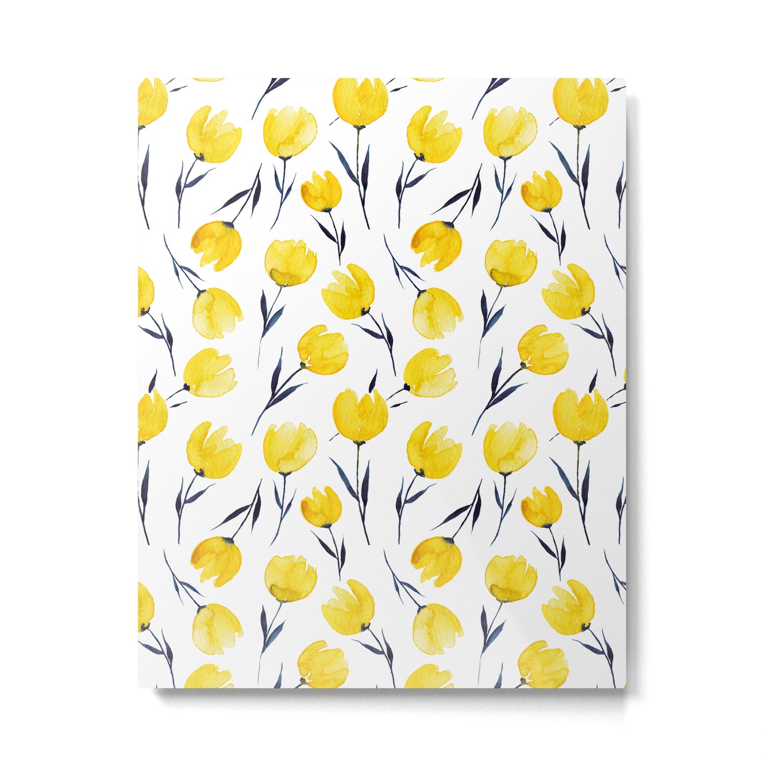 Yellow Tulips | Watercolour Pattern Metal Print Gallery Image 4