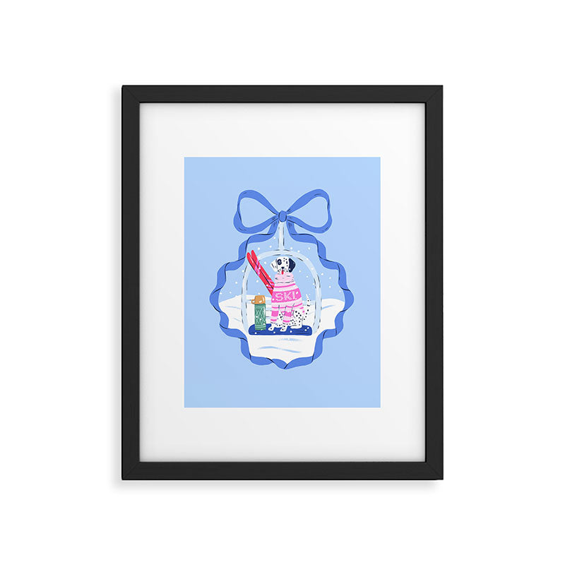 Apres Ski Dogs with Bows Framed Art Print Gallery Image 6