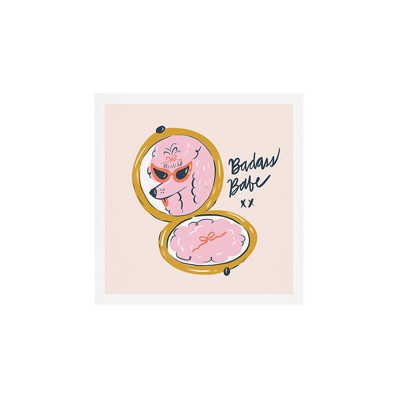 Badass Babe Pink Poodle  Art Print Gallery Image 1
