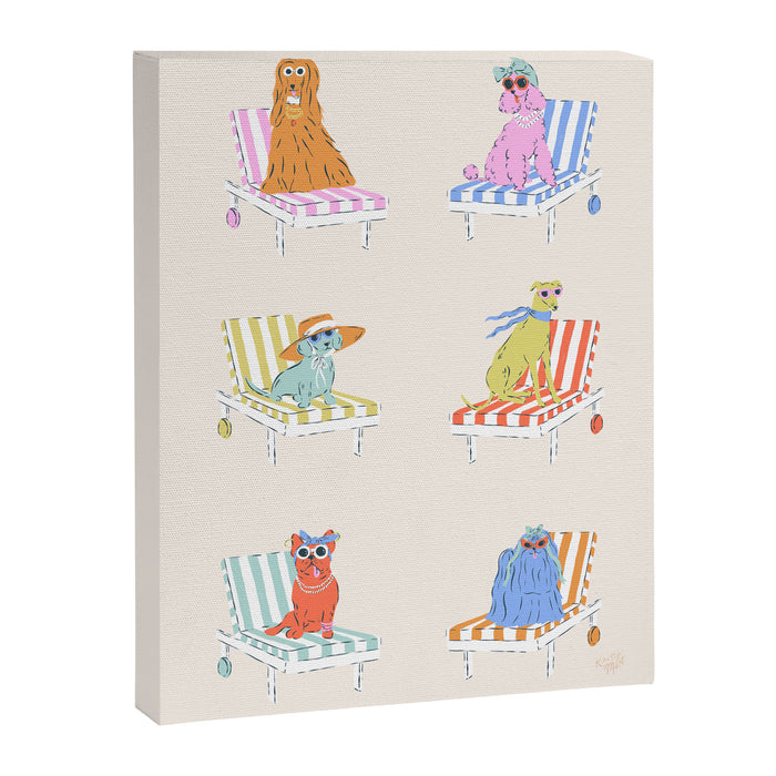 Beach Chair Dogs Canvas Print Gallery Image 1