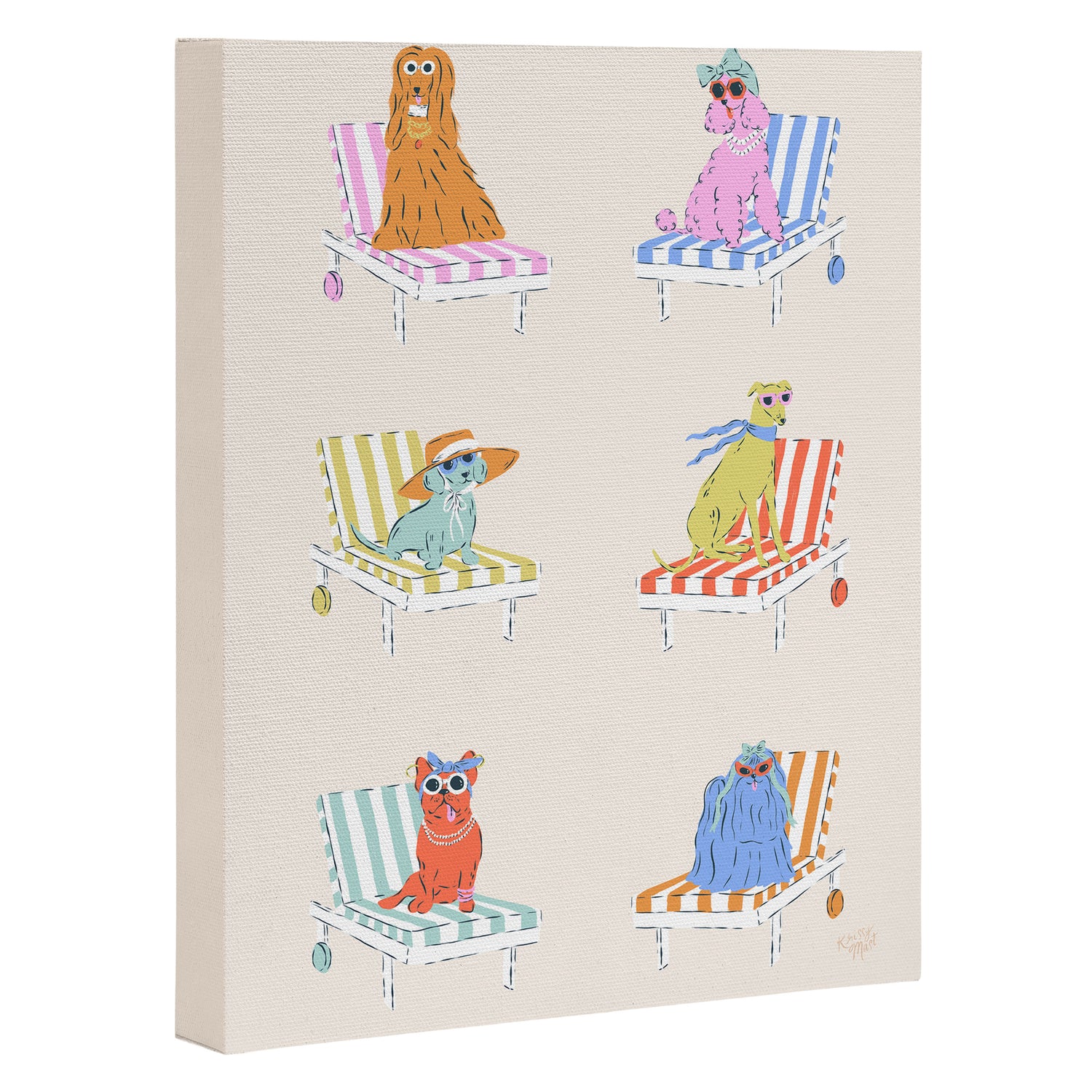 Beach Chair Dogs Canvas Print Gallery Image 3