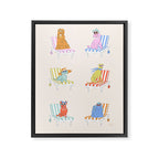 Beach Chair Dogs Framed Canvas Print Gallery Image 6
