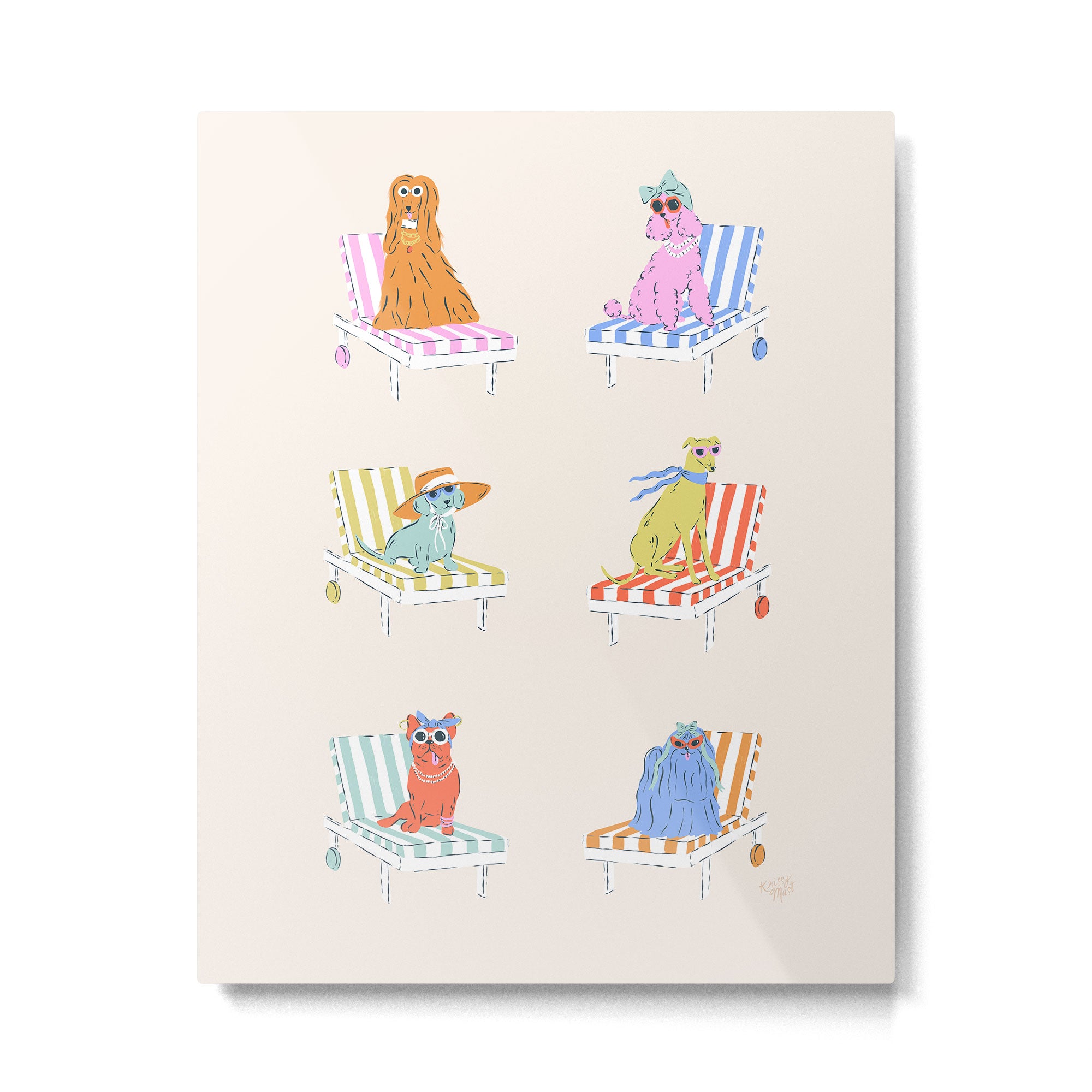 Beach Chair Dogs Metal Print Gallery Image 4
