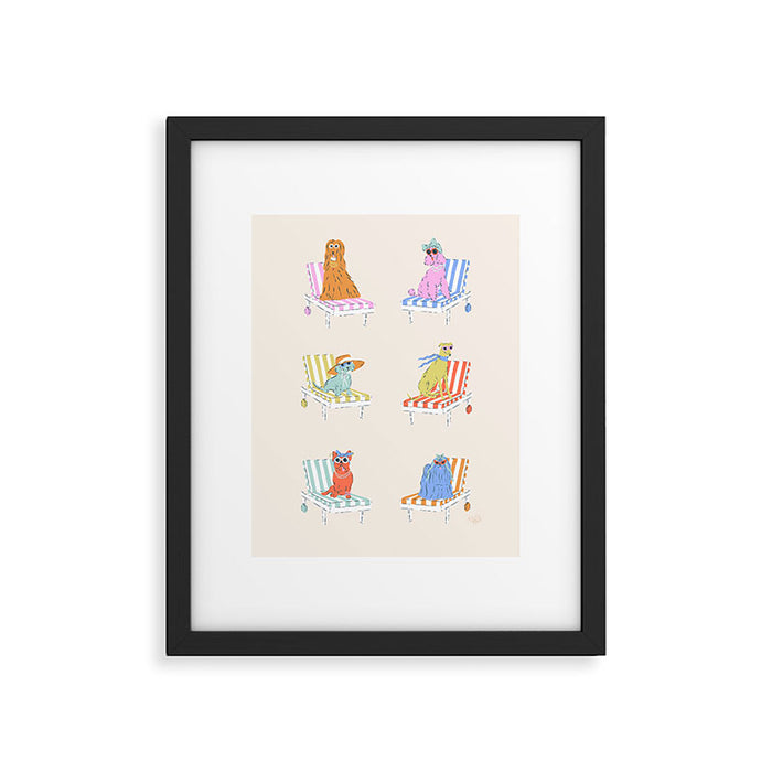 Beach Chair Dogs Framed Art Print Gallery Image 1