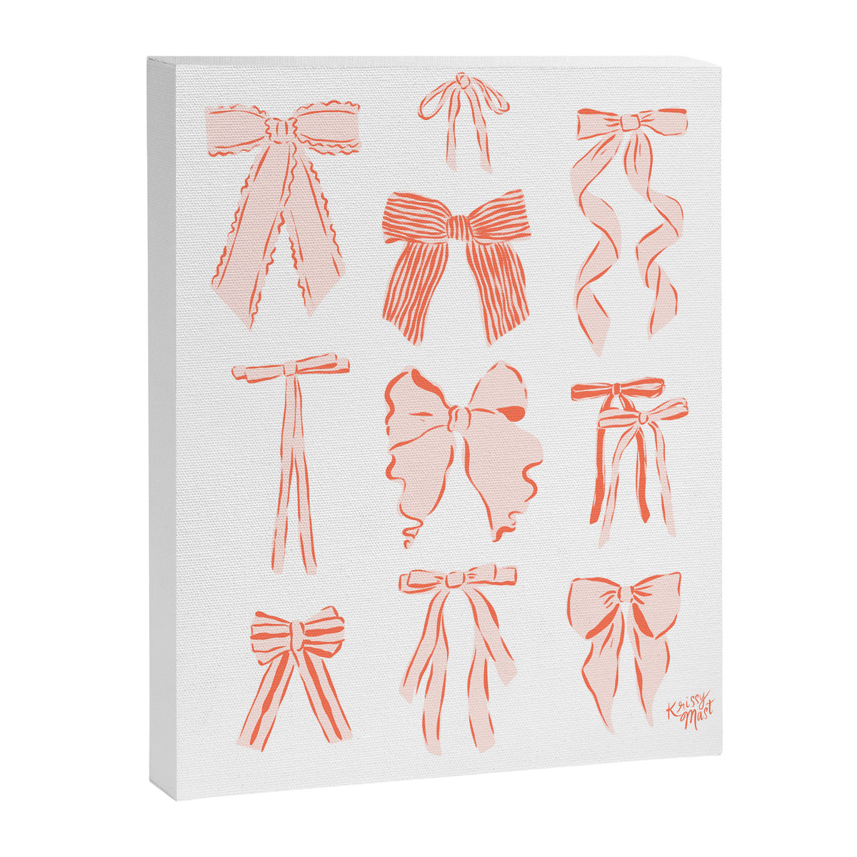 Bows in pink and cream  Canvas Print Gallery Image 6