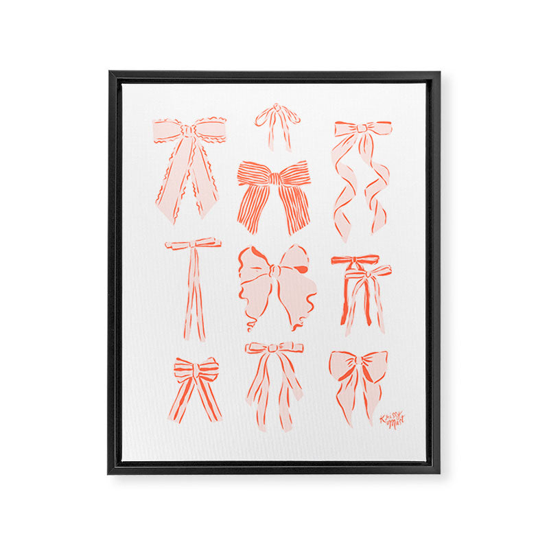Bows in pink and cream  Framed Canvas Print Gallery Image 6