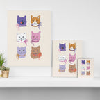 Cats in Purple and Brown Canvas Print Gallery Image 3