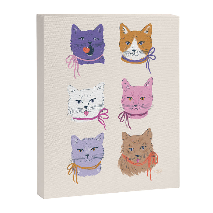 Cats in Purple and Brown Canvas Print Gallery Image 1