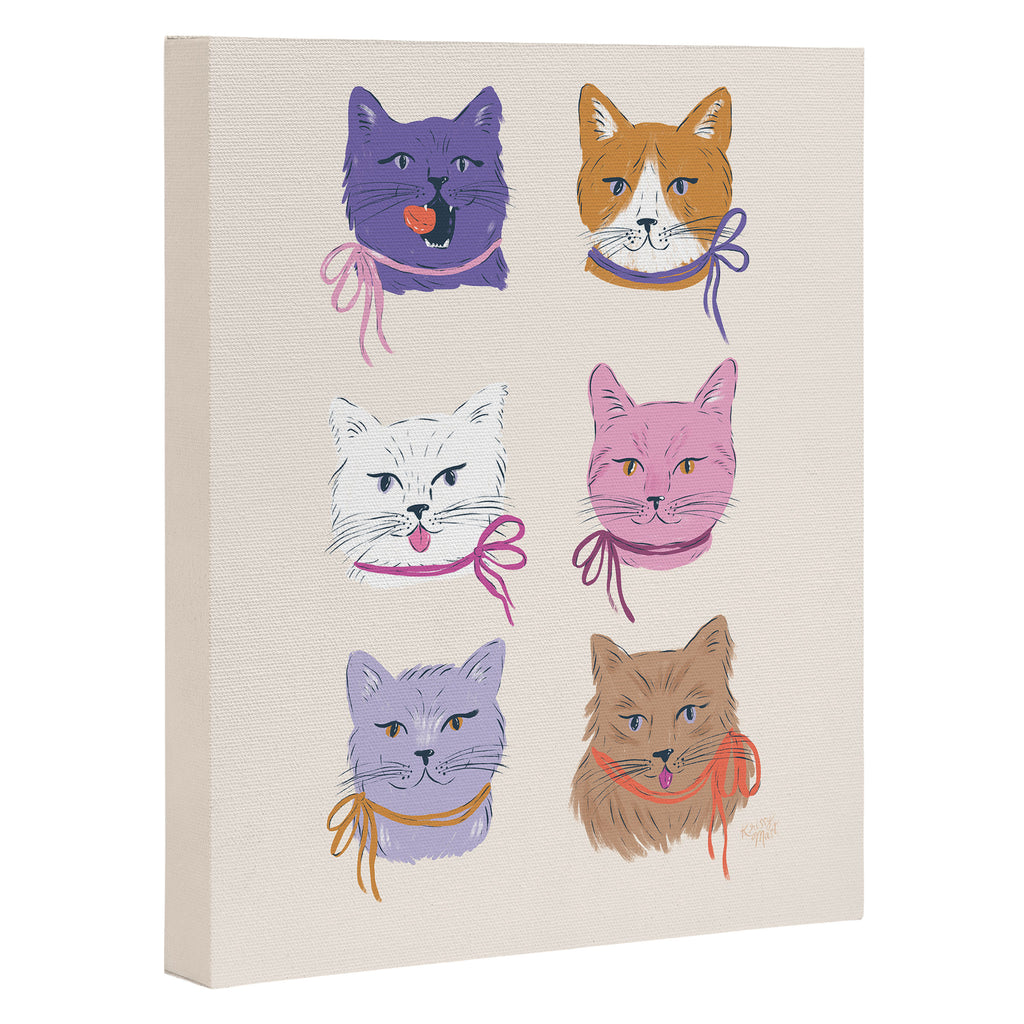 Cats in Purple and Brown Canvas Print Gallery Image 3