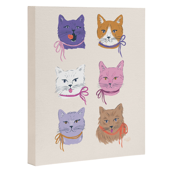 Cats in Purple and Brown Canvas Print Gallery Image 1