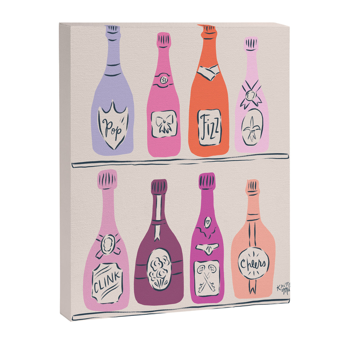 Champagne Bottles on Shelf Canvas Print Gallery Image 6