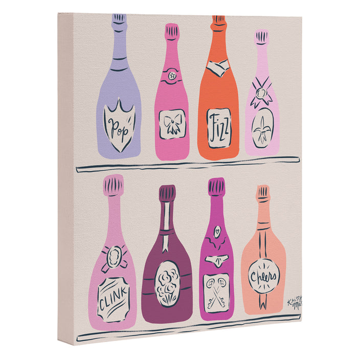 Champagne Bottles on Shelf Canvas Print Gallery Image 1