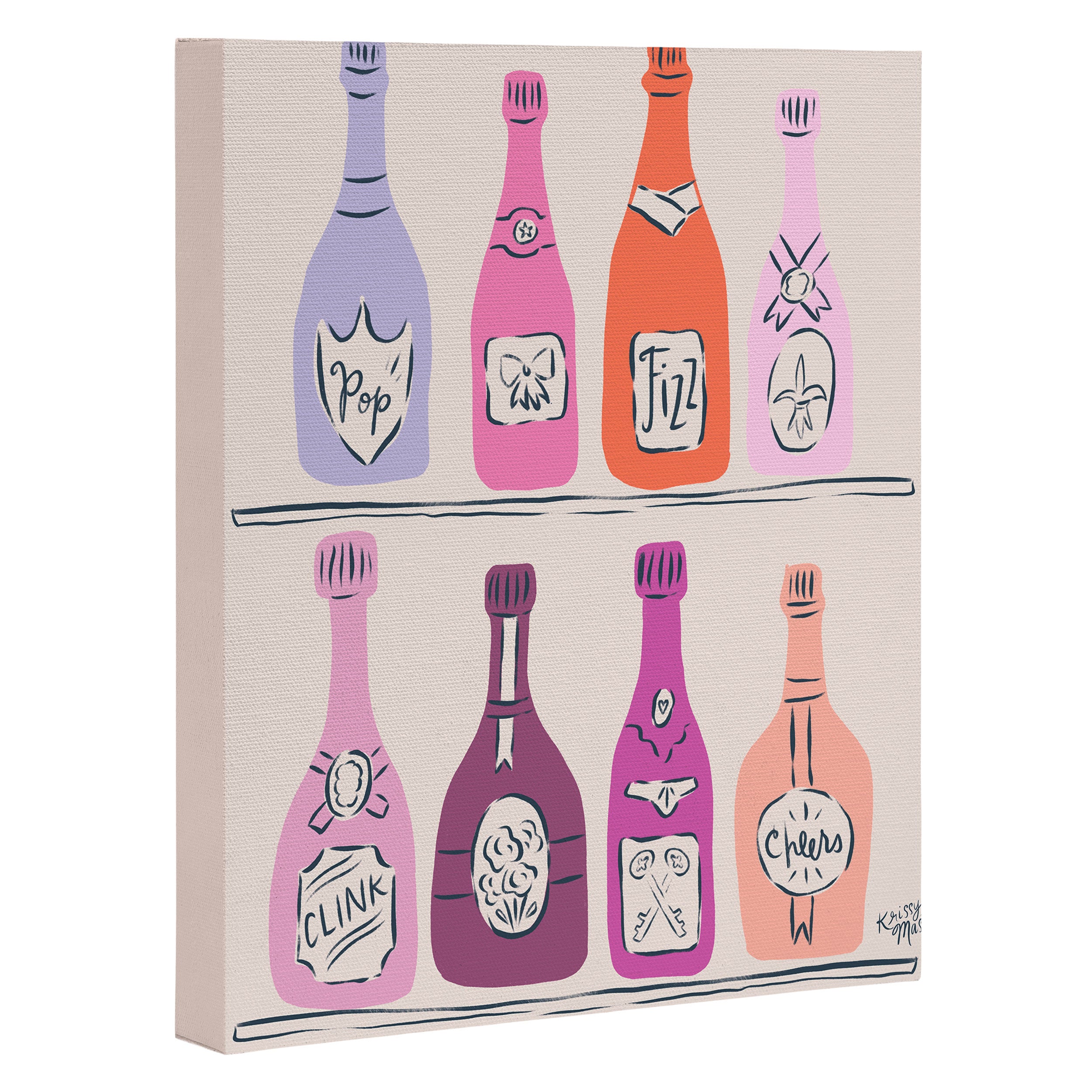 Champagne Bottles on Shelf Canvas Print Gallery Image 3