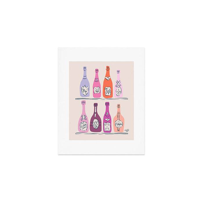 Champagne Bottles on Shelf Art Print Gallery Image 1