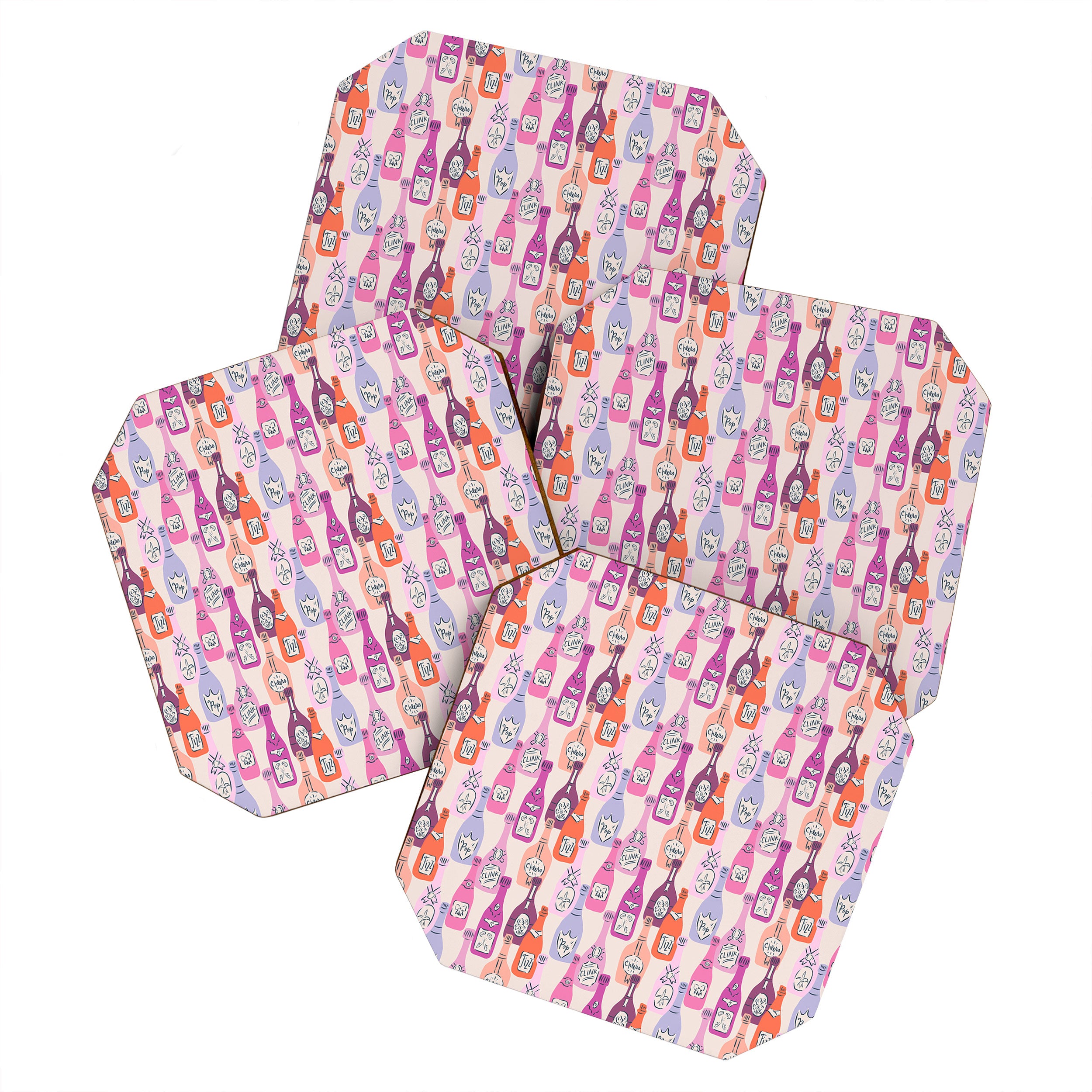 Champagne Bottles on Shelf Coaster Gallery Image 1