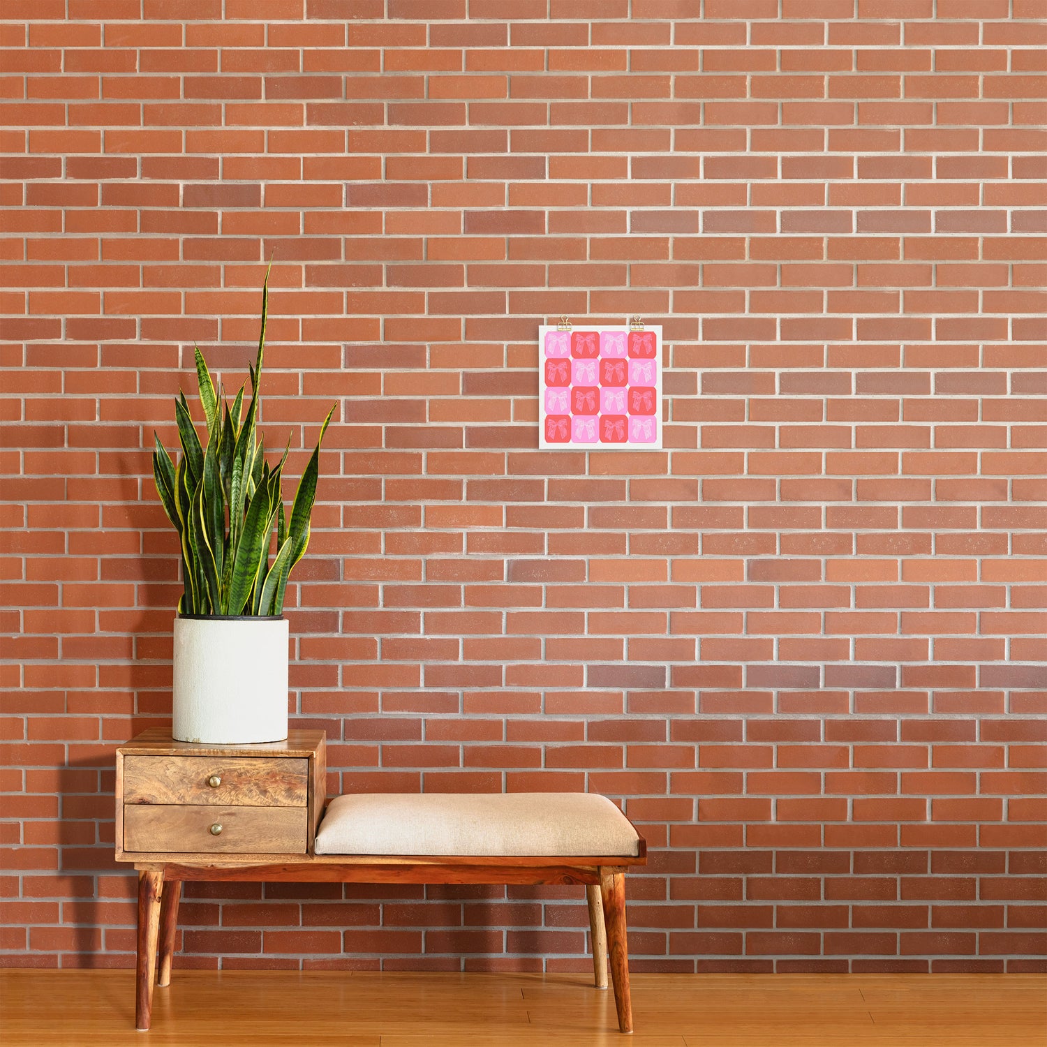 Checkerboard Bows in Pink and Red Art Print Gallery Image 2