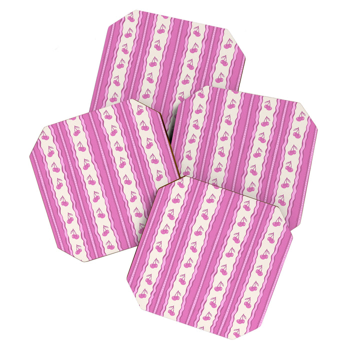 Cherry Wave Stripe Coaster Gallery Image 1
