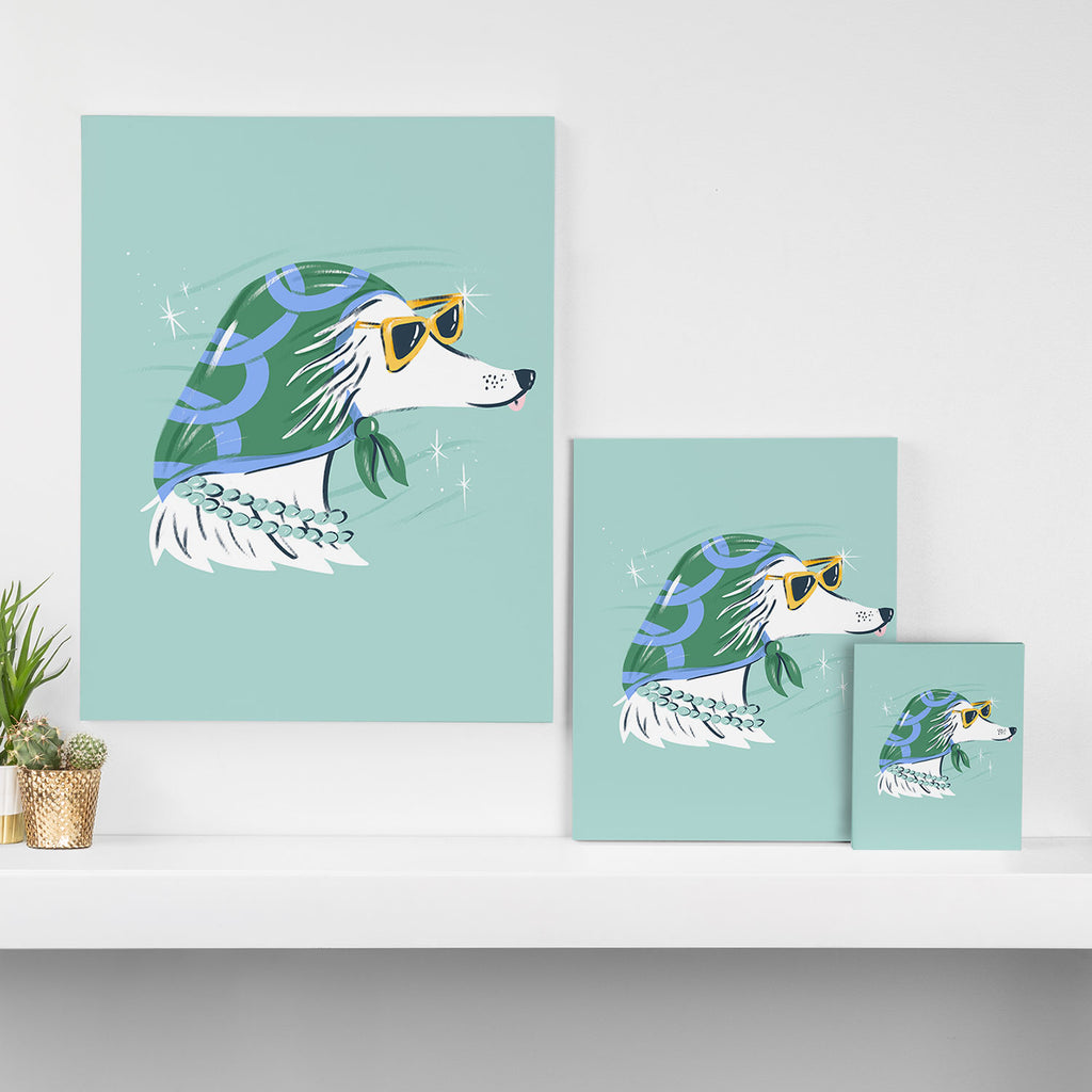 Chic Afghan Hound Dog Illustration Canvas Print Gallery Image 3