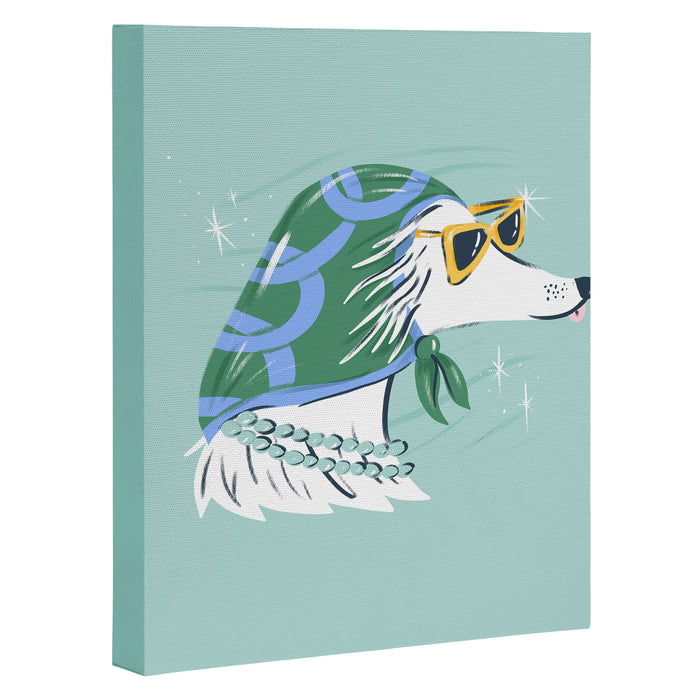 Chic Afghan Hound Dog Illustration Canvas Print Gallery Image 1