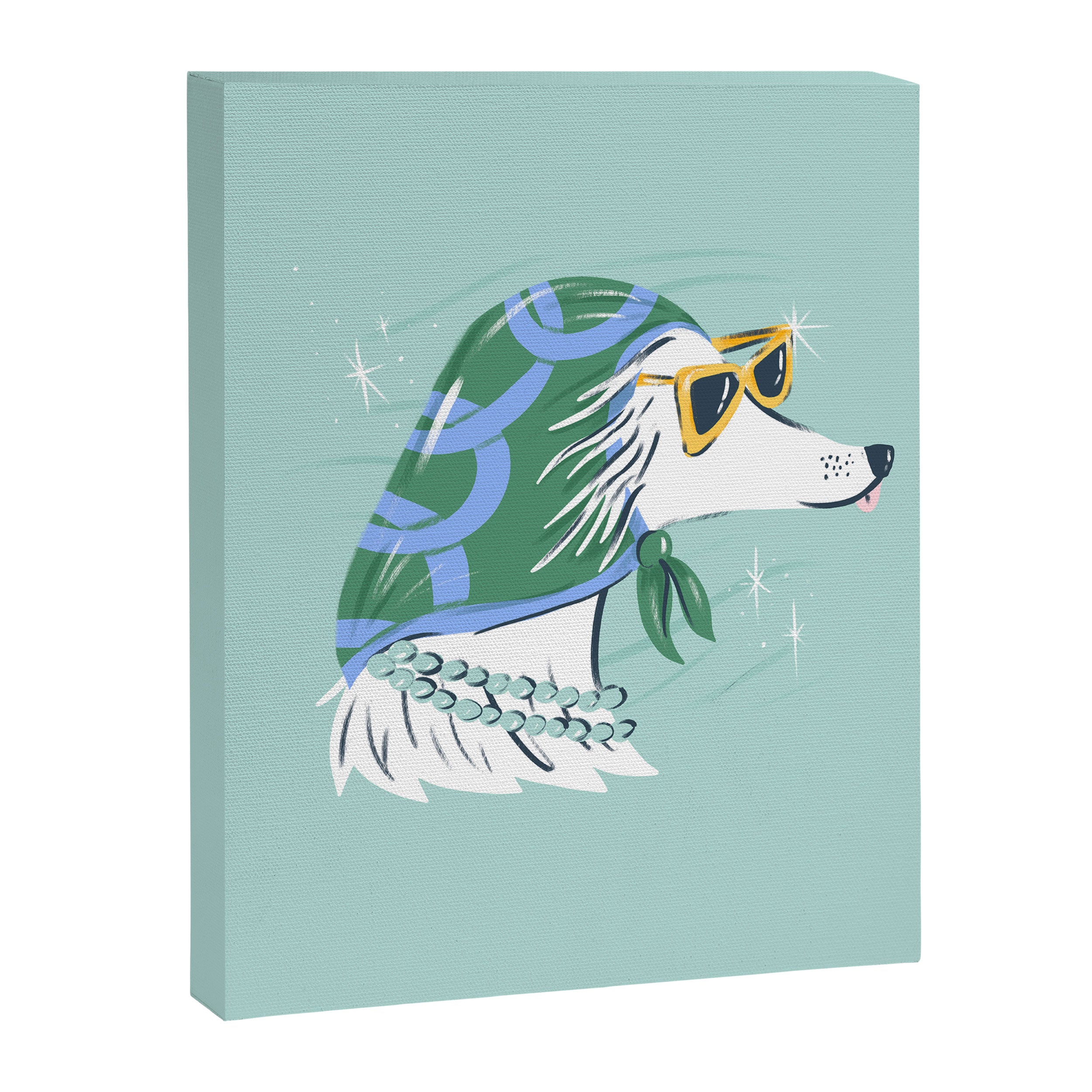 Chic Afghan Hound Dog Illustration Canvas Print Gallery Image 6