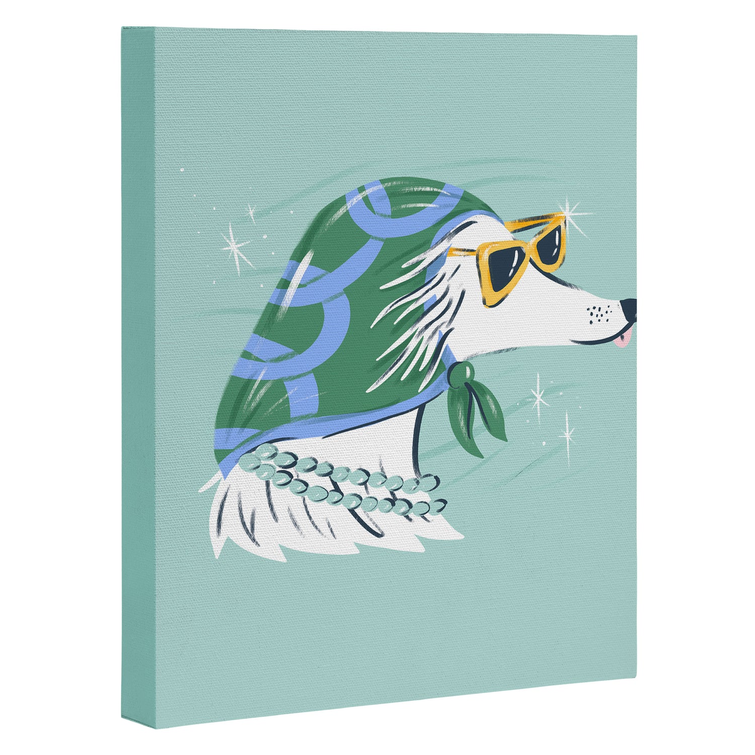 Chic Afghan Hound Dog Illustration Canvas Print Gallery Image 3