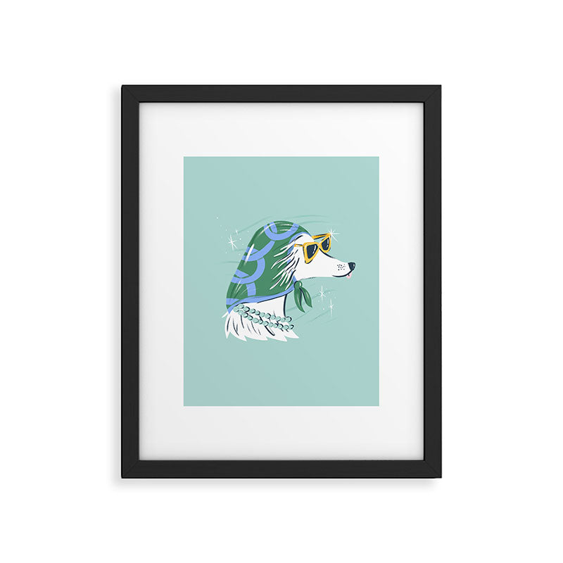 Chic Afghan Hound Dog Illustration Framed Art Print Gallery Image 5