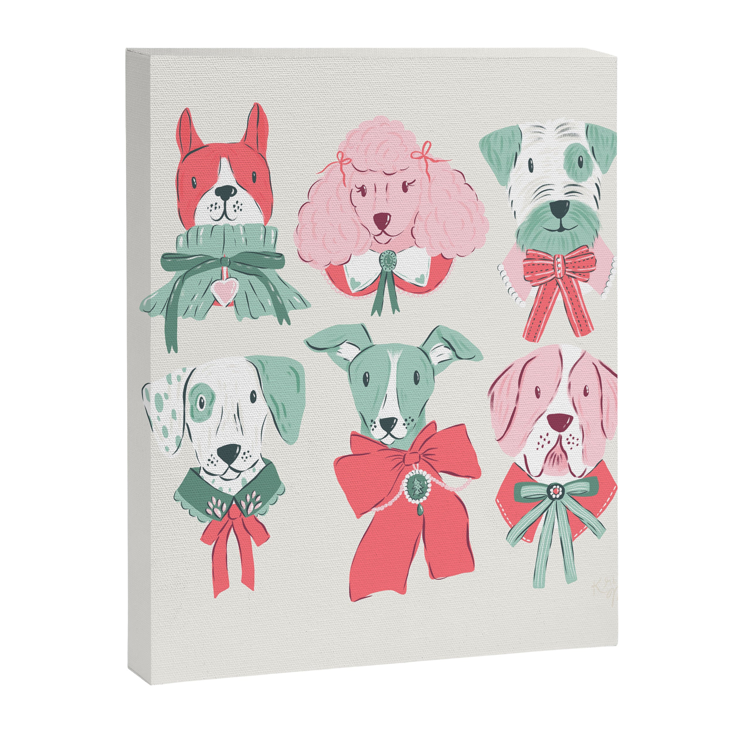 Christmas Dogs Portrait  Canvas Print Gallery Image 8