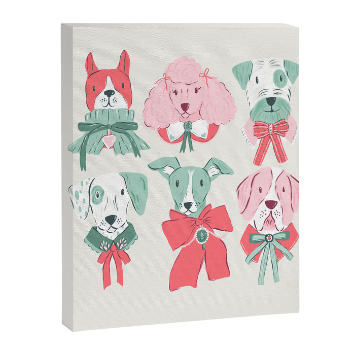 Christmas Dogs Portrait  Canvas Print Gallery Image 1