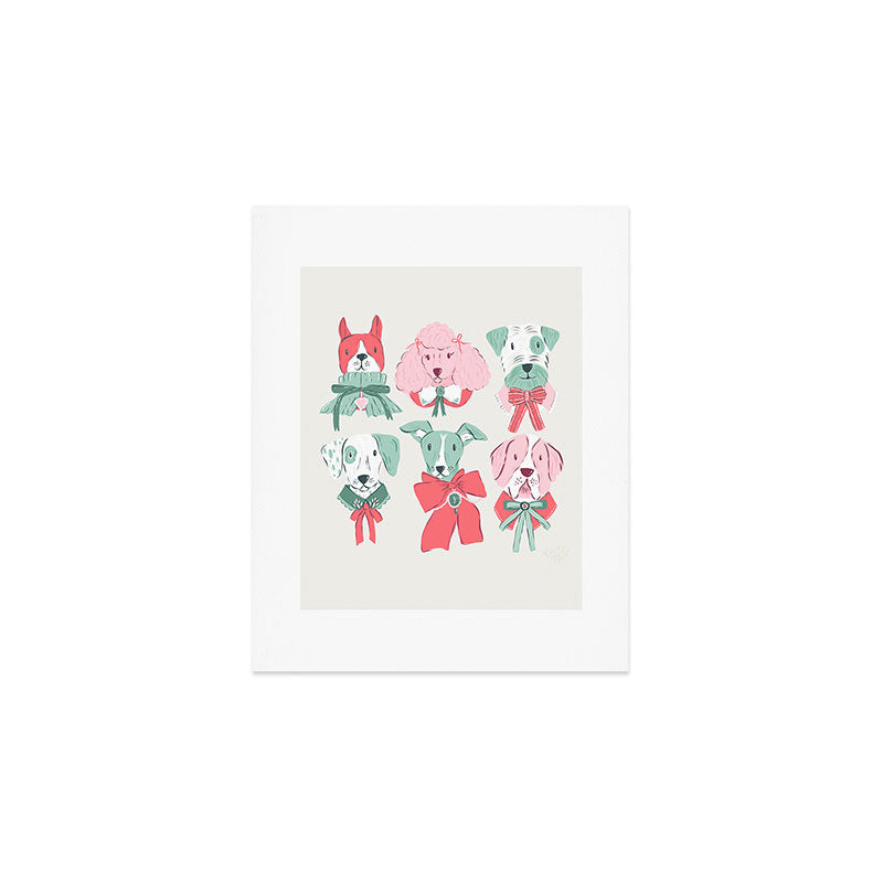 Christmas Dogs Portrait  Art Print Gallery Image 1