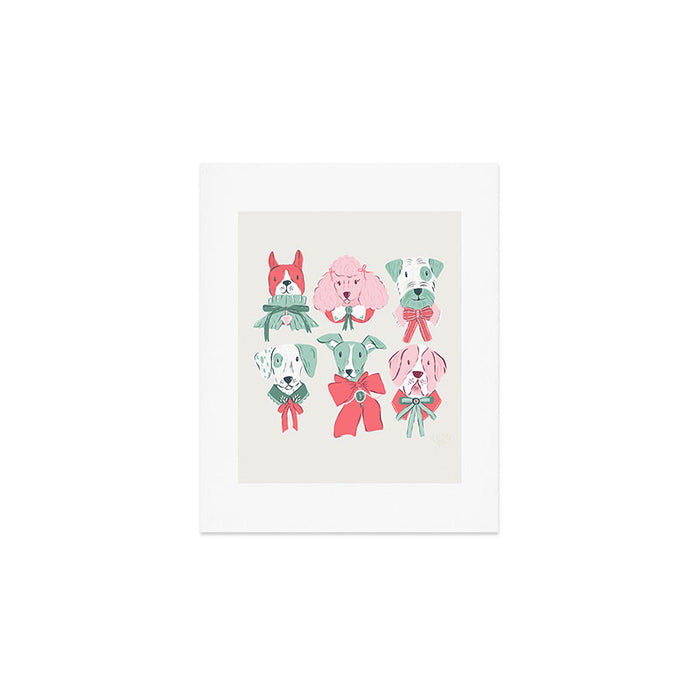 Christmas Dogs Portrait  Art Print Gallery Image 1