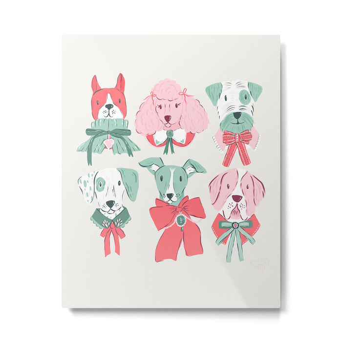Christmas Dogs Portrait  Metal Print Gallery Image 1