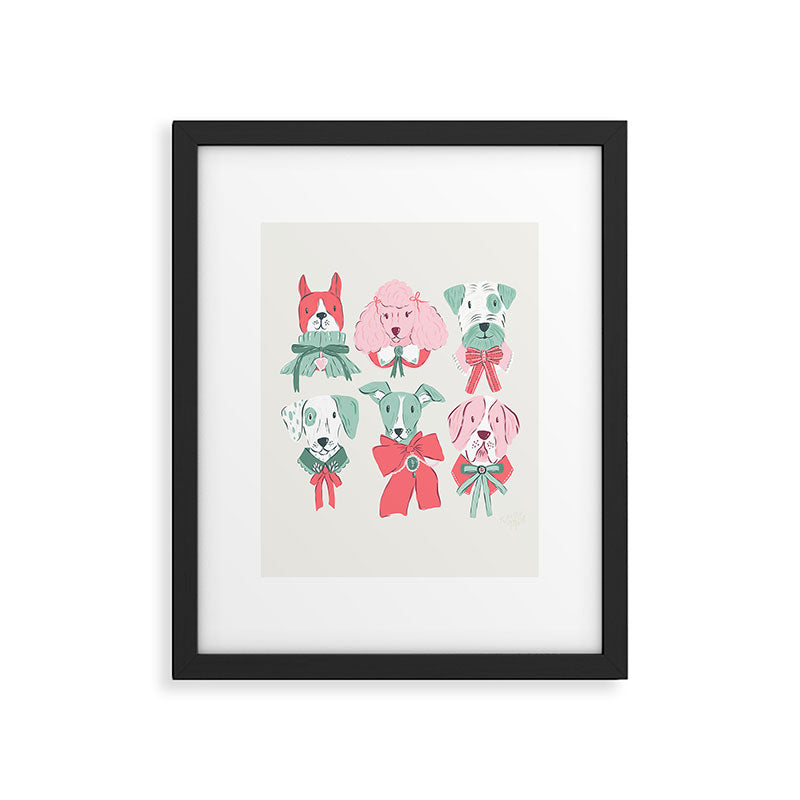 Christmas Dogs Portrait  Framed Art Print Gallery Image 4