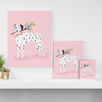 Dalmatian with Lemon Tree in Pink Canvas Print Gallery Image 3