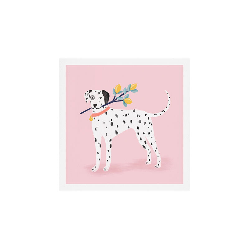Dalmatian with Lemon Tree in Pink Art Print Gallery Image 1